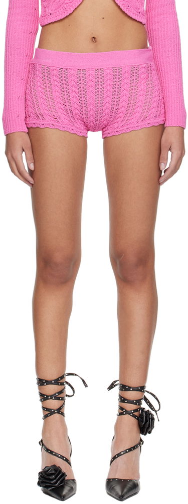 Kratke hlače Blumarine Scalloped Knit Shorts Roza | P422P112A, 0