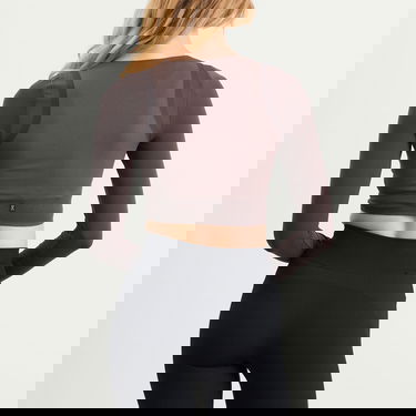 Krop-top On Running Studio Knit Long Sleeve Crop Top Rjava | 1WF10263573, 3