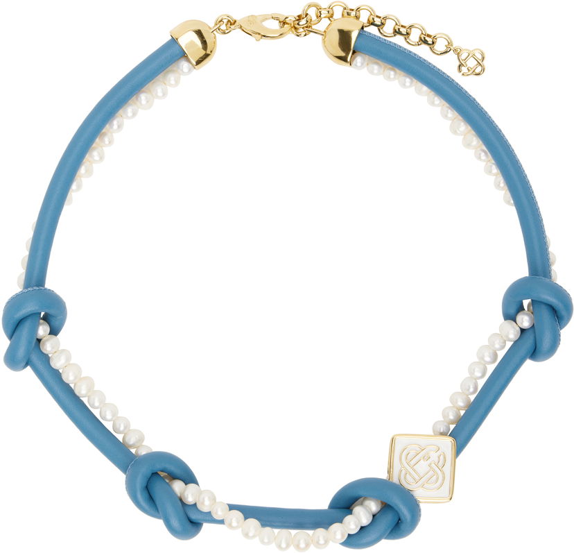 Ogrlica Casablanca Casablanca Knotted Pearl Necklace Modra | AS25-JW-264-01