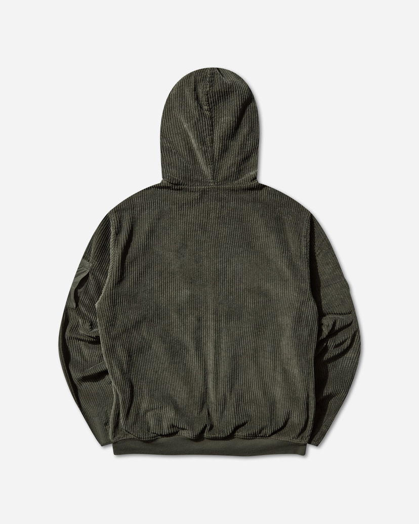Pulover C.P. Company Corduroy Zipped Hoodie Zelena | 19CMSS217A-110472G 978