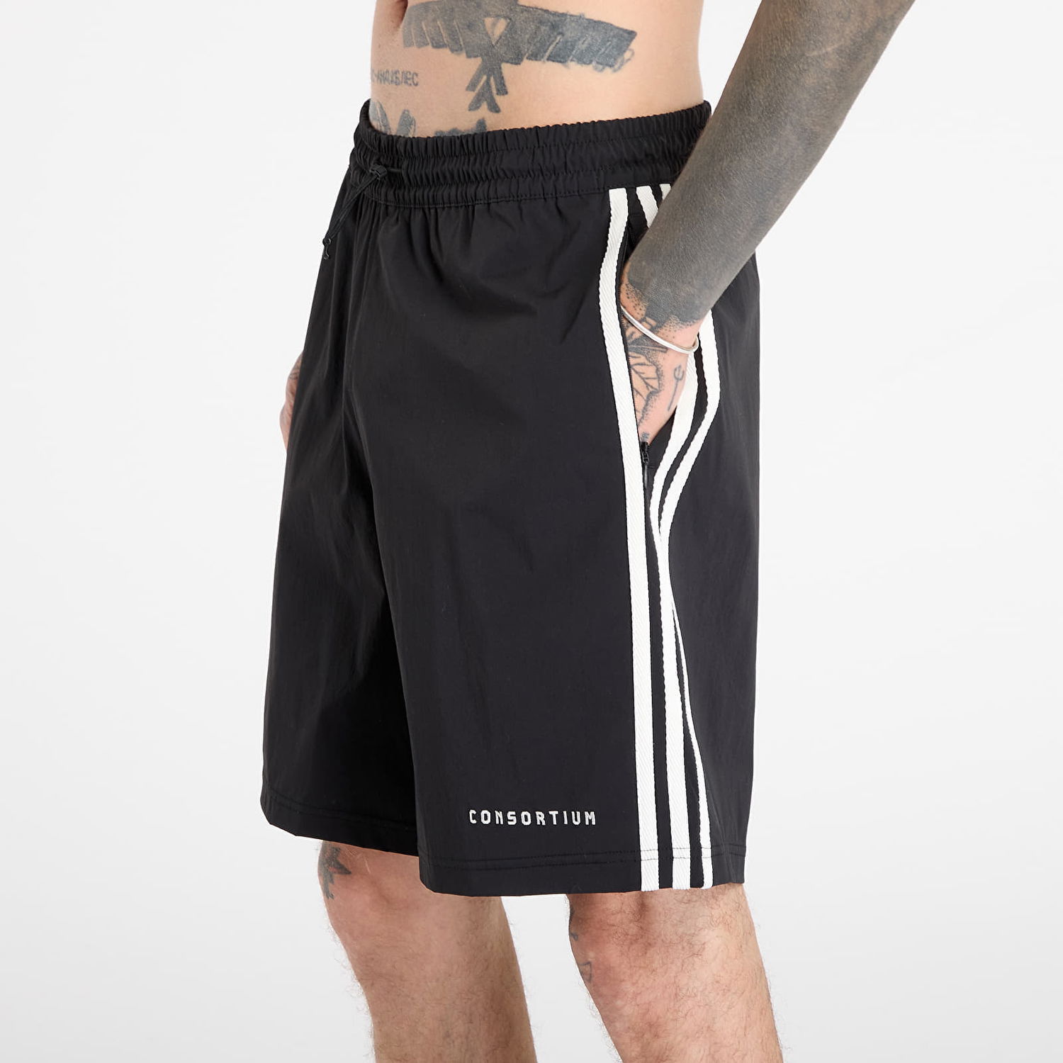 Kratke hlače adidas Originals Three-Stripe Drawstring Shorts Consortium Bež | JY8320, 1