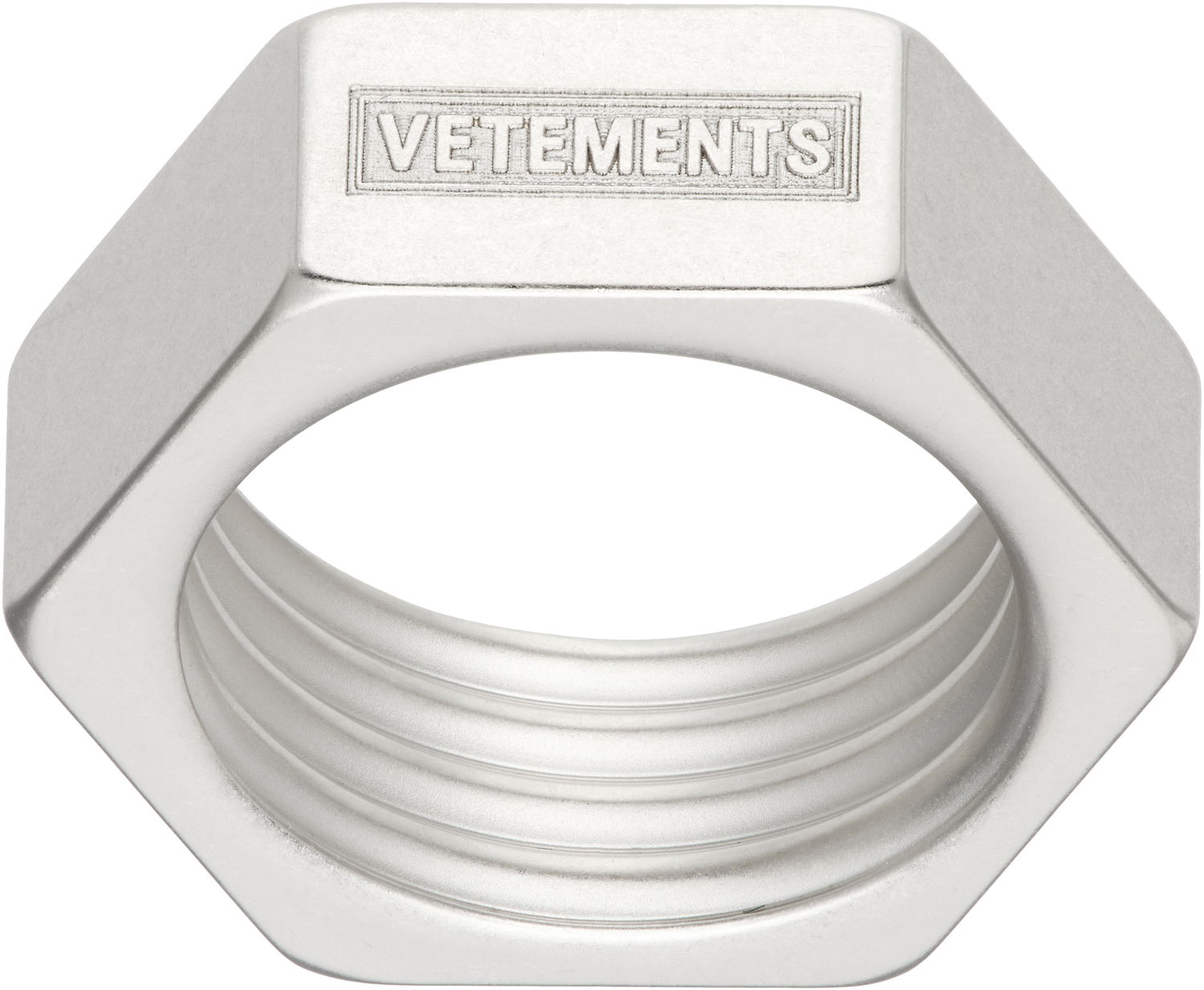Prstan VETEMENTS Vetements Silver-Tone Screwnut Ring Kovinski | UH76RI200S, 0