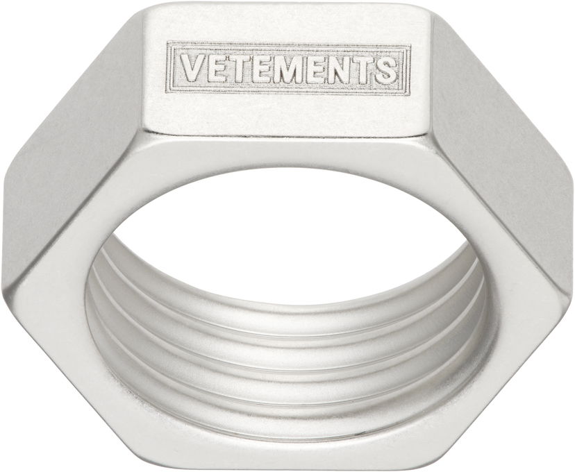 Prstan VETEMENTS Vetements Silver-Tone Screwnut Ring Kovinski | UH76RI200S