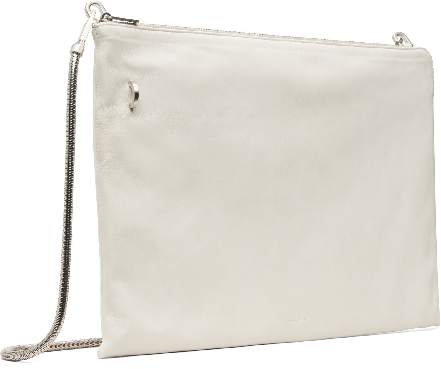 Torba za čez ramo Rick Owens Concordians Leather Pouch with Silver-tone Chain Strap Bela | RR02E1417 LBHH, 1