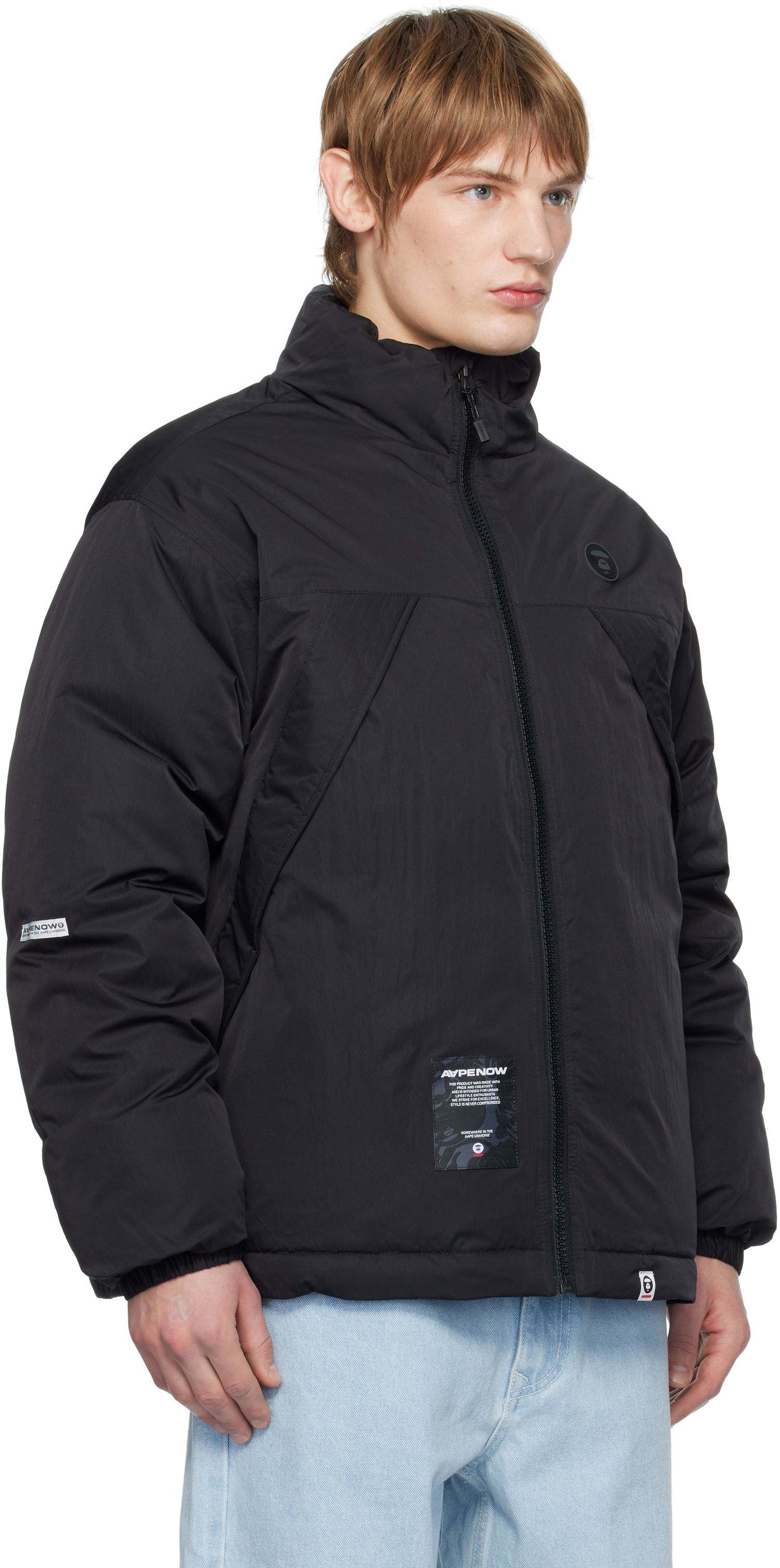 Puhovka AAPE by A Bathing Ape AAPE by A Bathing Ape 'AAPE NOW' Down Jacket Črna | AAPDNM7655XXNBKX, 1