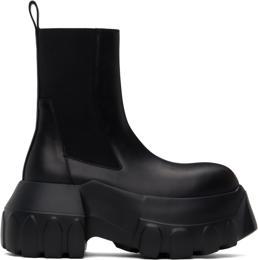Superge in čevlji Rick Owens Rick Owens Hollywood Beatle Mega Tractor Chelsea Boots Črna | RU01E5860 LOO