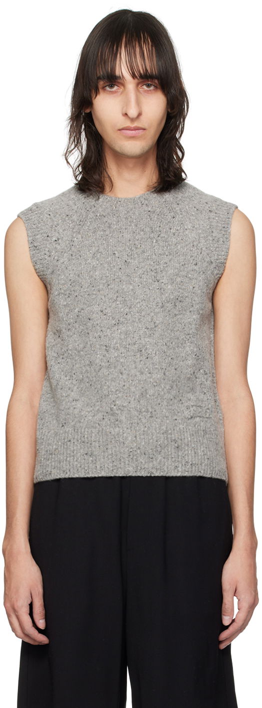 Telovnik AMI Crewneck Vest Siva | HKS735.KN0038