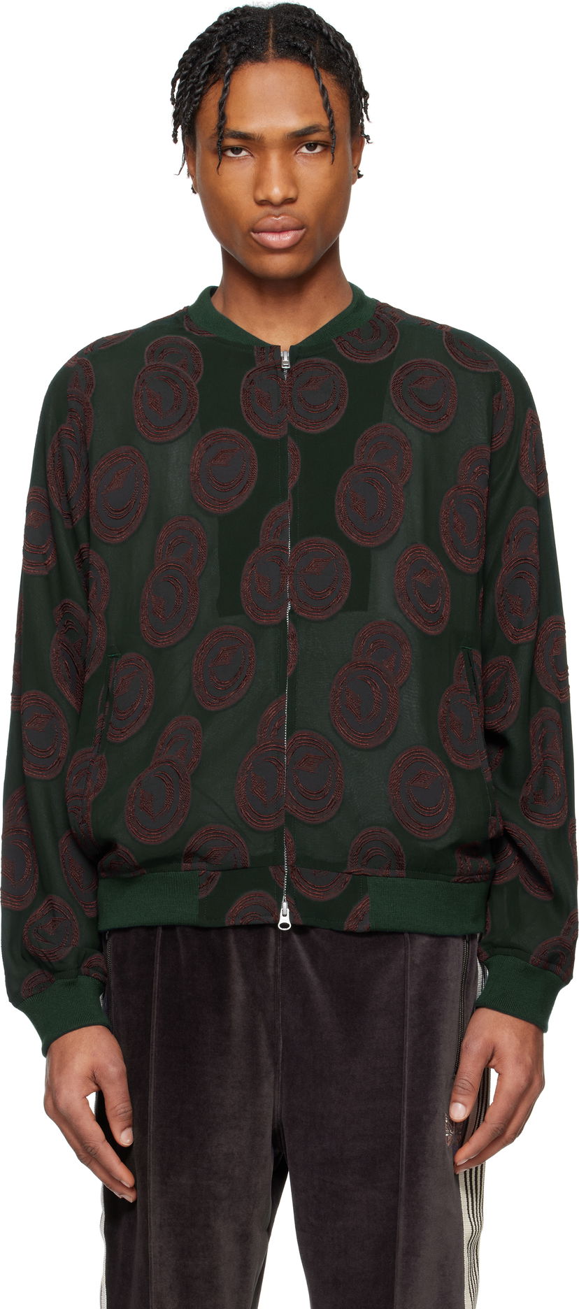 Bomber jakna Needles NEEDLES BB Print Bomber Jacket Zelena | QV122