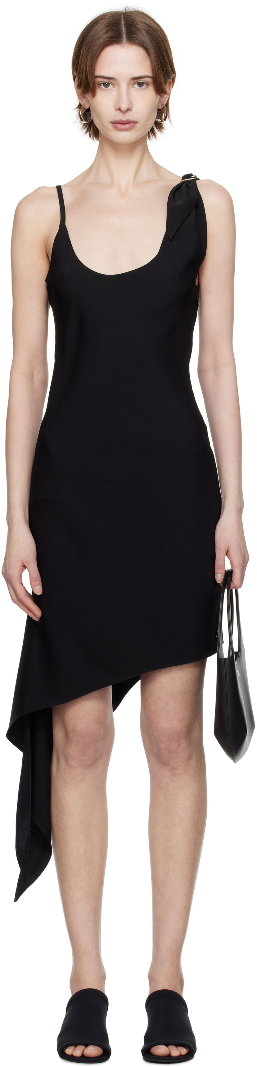 Obleke Courrèges Courrèges Scarf Midi Dress Črna | 125CRO538PL0147
