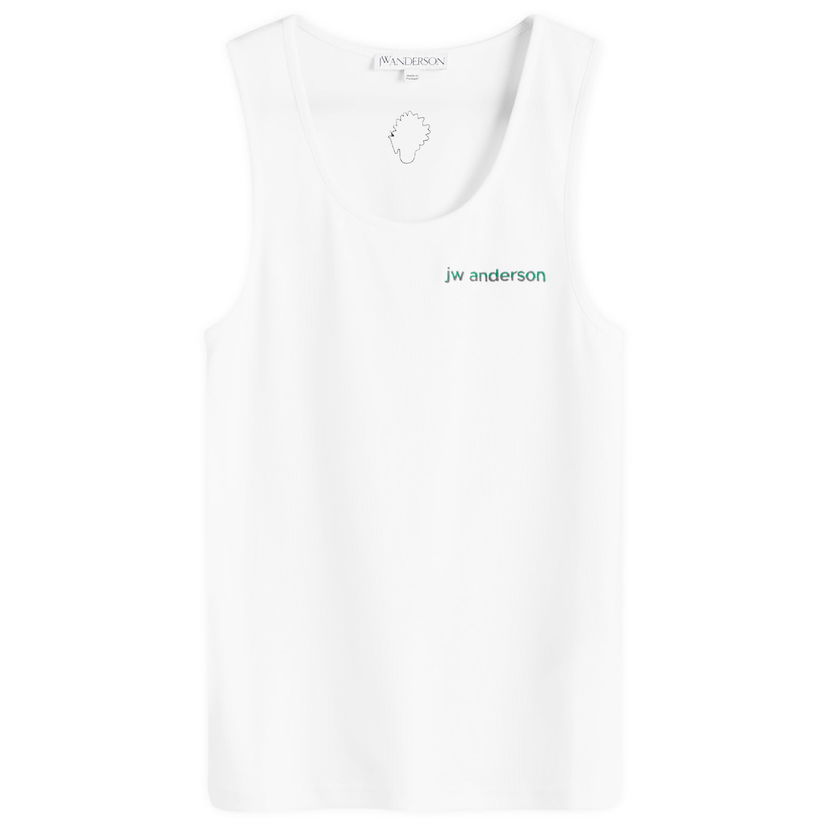 Pleteni pulover JW Anderson Chest Logo Embroidery Vest Bela | JO0241-PG1512-001