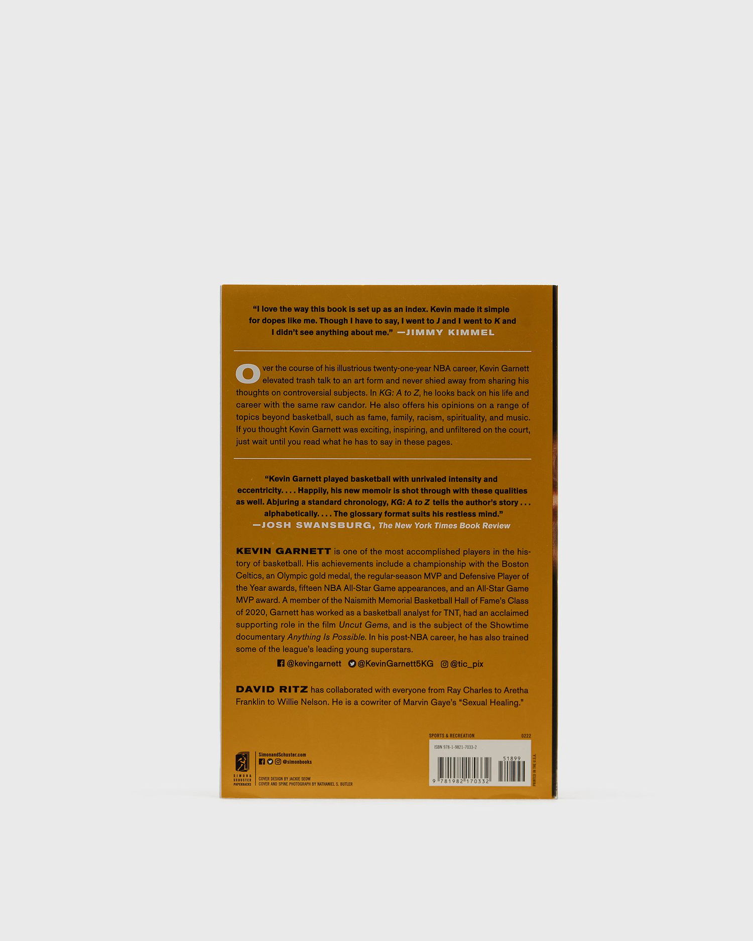Knjige in revije gestalten KG: A To Z - An Uncensored Encyclopedia Of Life, Basketball, And Everything In Between" By Kevin Črna | 9781982170332, 1