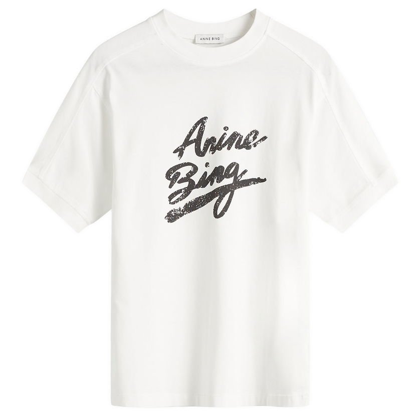Majica Anine Bing Jaylin Signature T-Shirt Bela | A-08-10524-IVY1