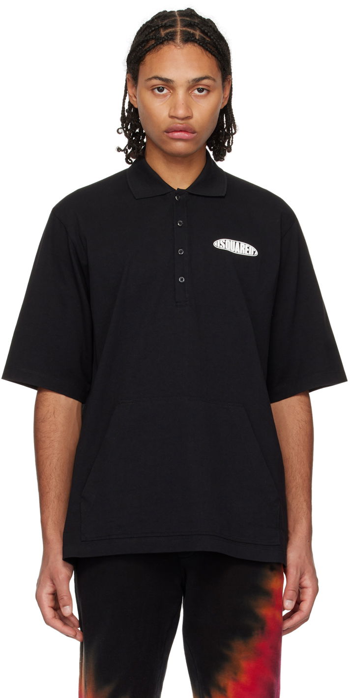 Polo majica DSQUARED2 Bonded Polo with Logo Patch Črna | S74GL0069_S23851, 0