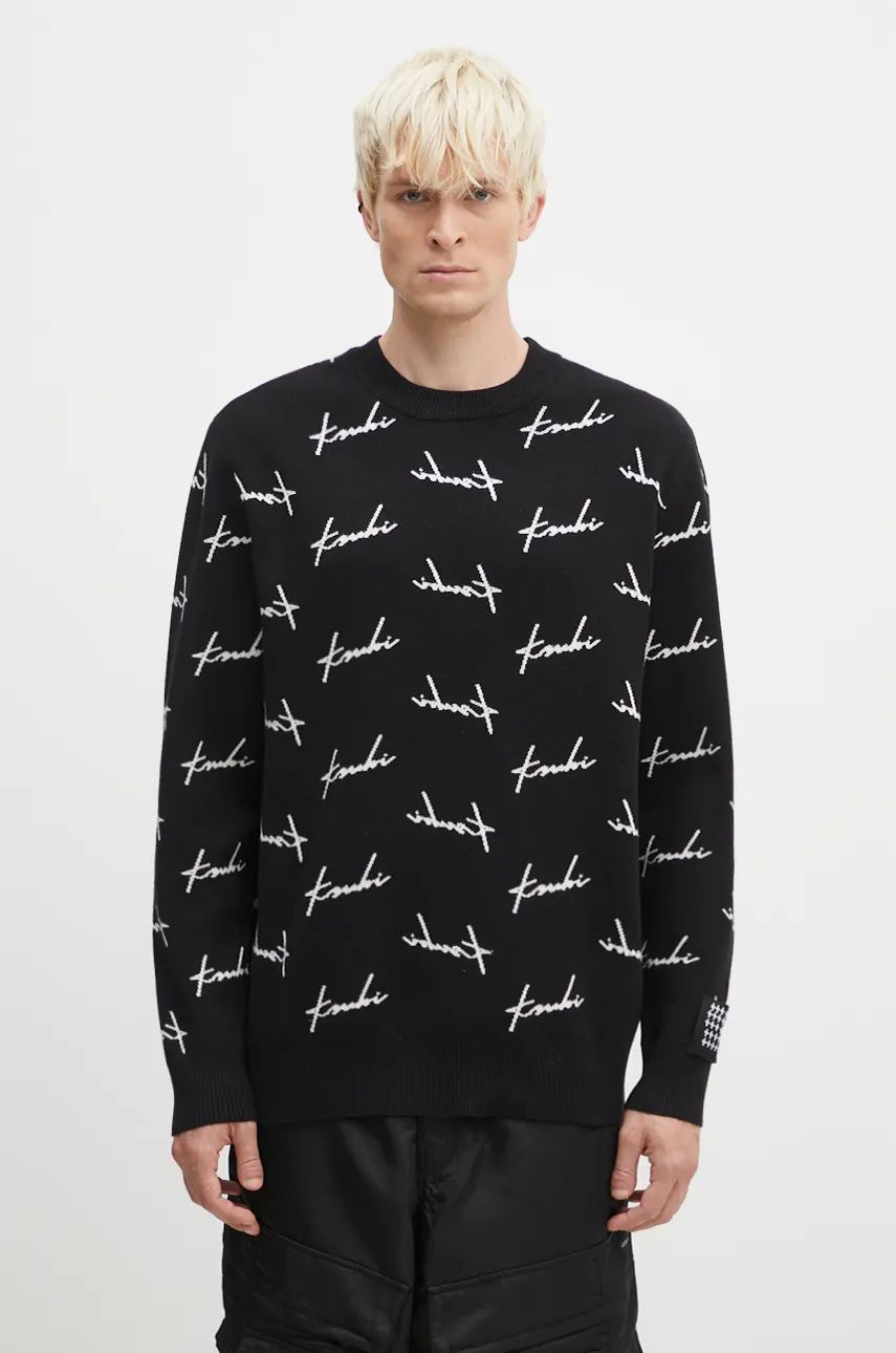 Pleteni pulover Ksubi Skript Knit Sweater Črna | MFA24KW003, 0