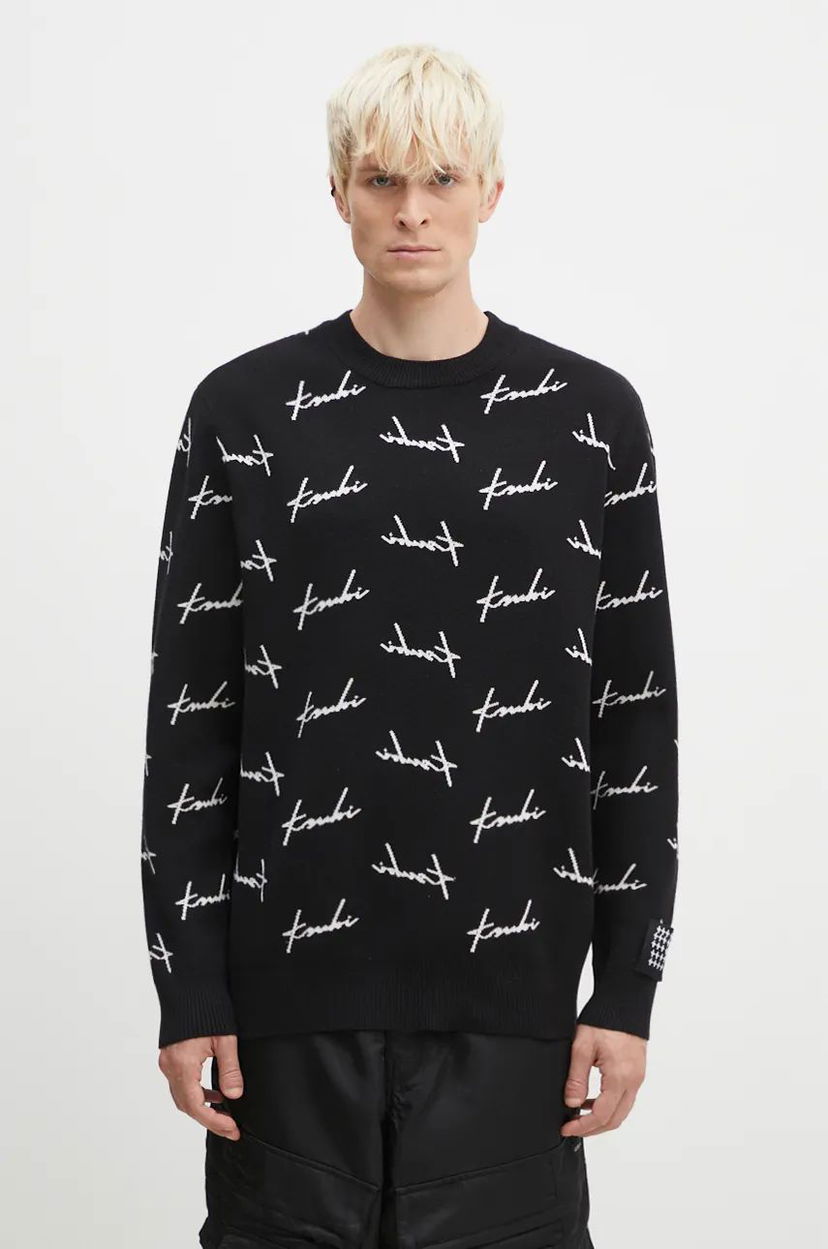 Pleteni pulover Ksubi Skript Knit Sweater Črna | MFA24KW003