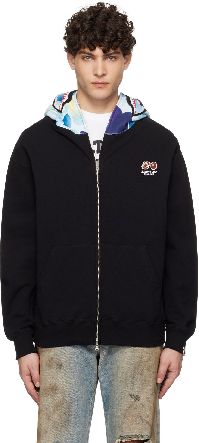 Pulover BAPE BAYC Edition Shark Full Zip Hoodie Črna | 001ZPK731905C