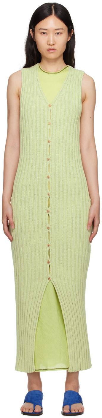 Obleke Baserange Maxi Knit Dress Zelena | DRLOS-CO-SP24