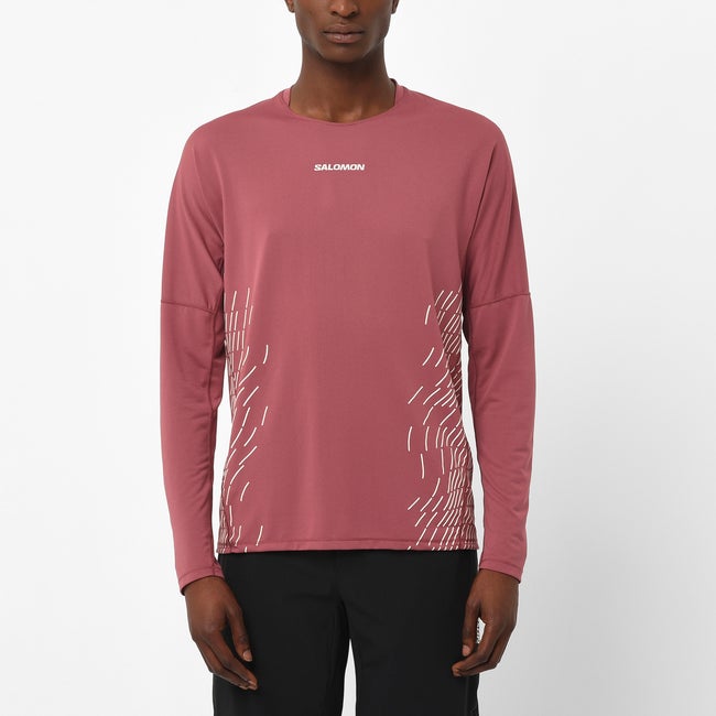 Majica Salomon Sense Aero Graphic Long Sleeve T-Shirt Roza | LC2697500