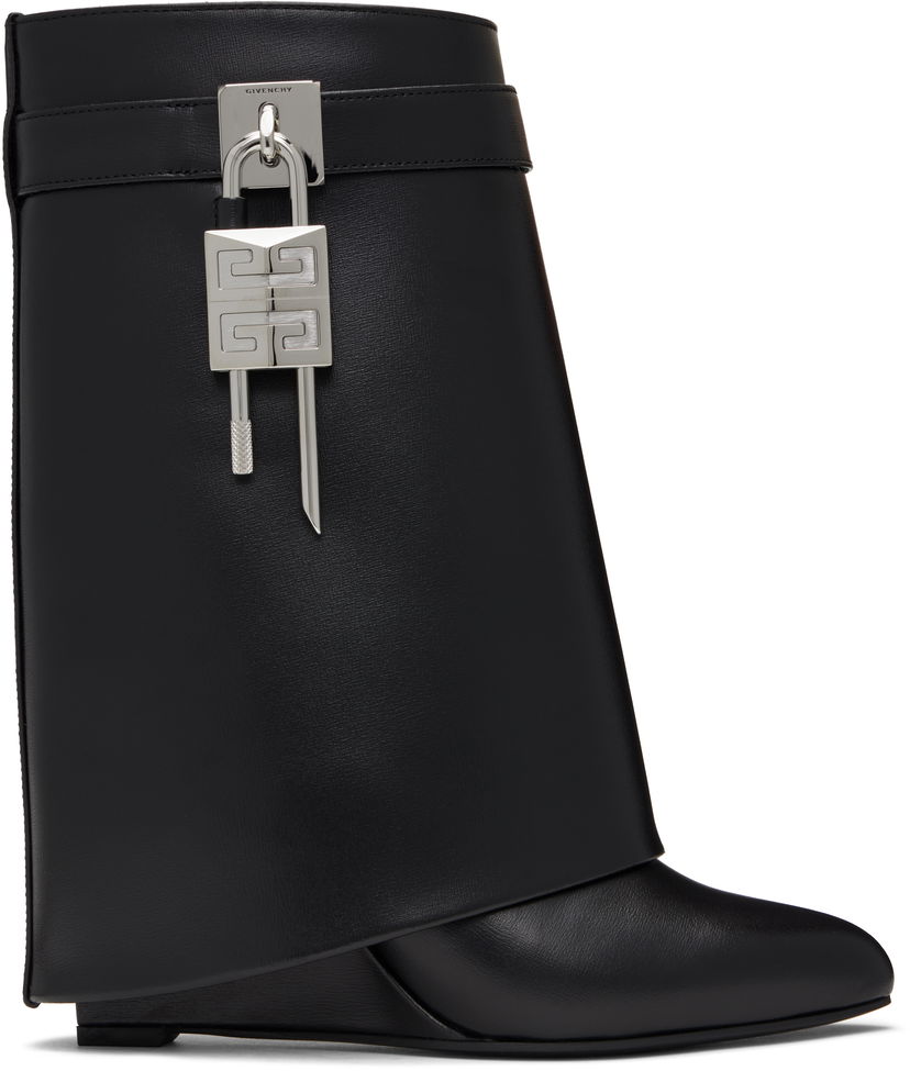 Superge in čevlji Givenchy Givenchy Shark Lock Wedge Ankle Boots Črna | BE602RE147001