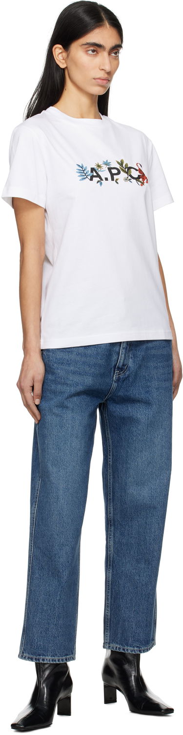 Majica A.P.C. A.P.C. Auguste Floral Graphic T-Shirt Bela | COBQX-M26497, 3