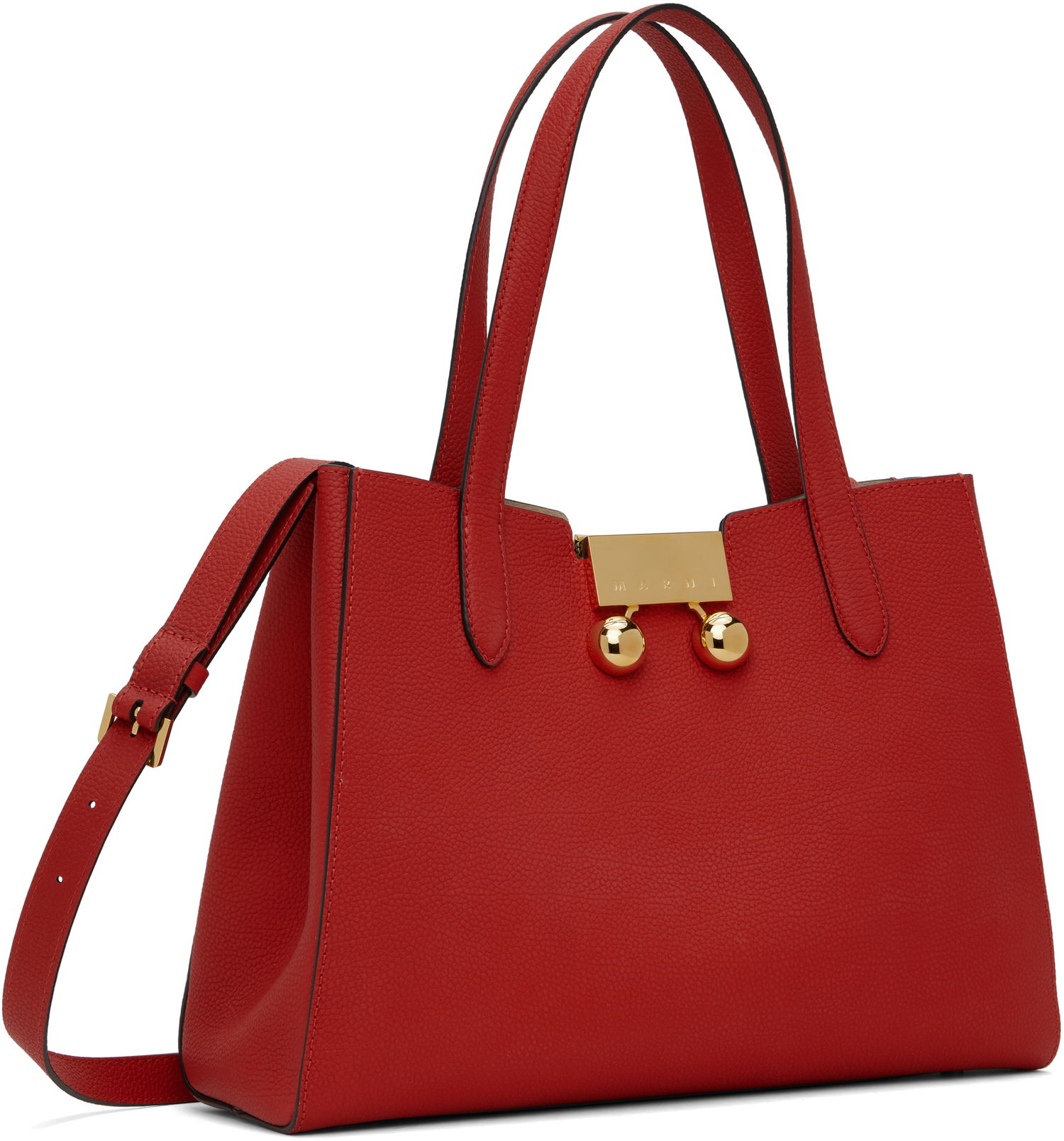 Torbica Marni Marni Leather Trunkaroo Small Tote Rdeča | BMMP0150U0 P8185, 1