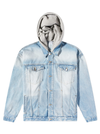 Jakna VETEMENTS Hooded Denim Jacket Light Blue Modra | UE54JA320N