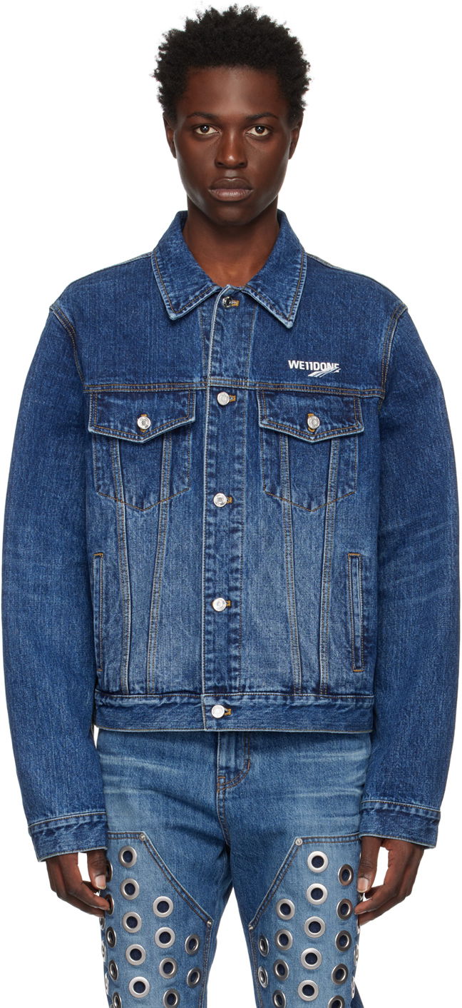 Jakna We11done We11done Faded Denim Jacket Modra | WD-DJ3-22-318-U-BL