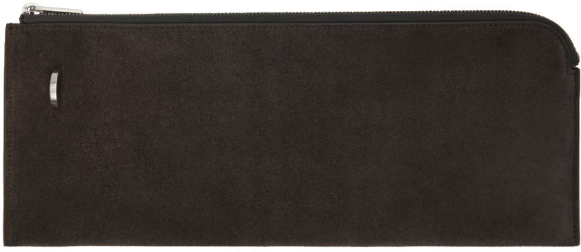 Denarnica Rick Owens Suede Zip Pouch Rjava | RA01D0415 LCS, 0