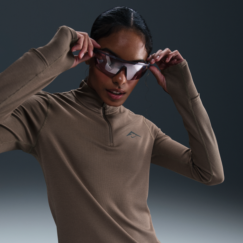 Pleteni pulover Nike Nike Trail Dri-FIT Midlayer 1/4 Zip Rjava | HJ2248-233