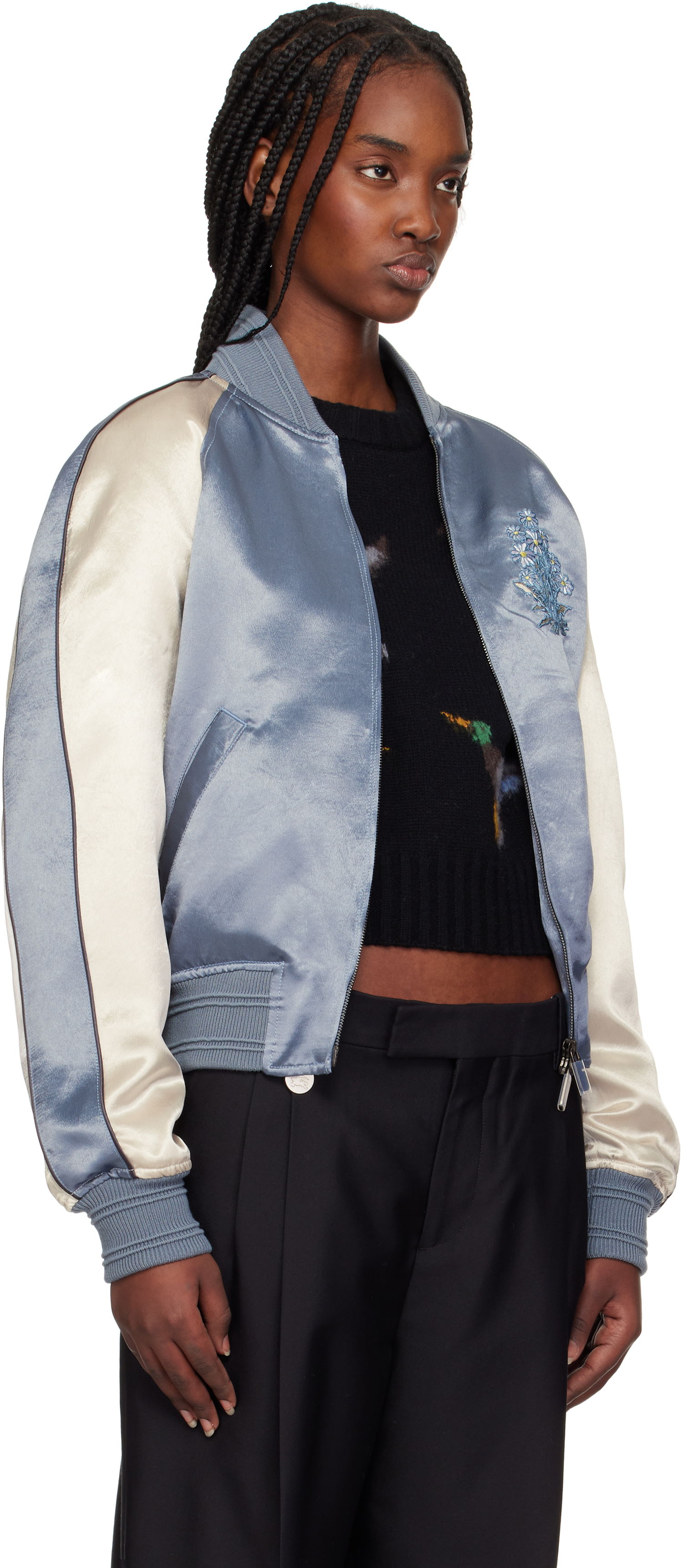 Bomber jakna Burberry Burberry EKD Satin Bomber Jacket Modra | 8101089, 1