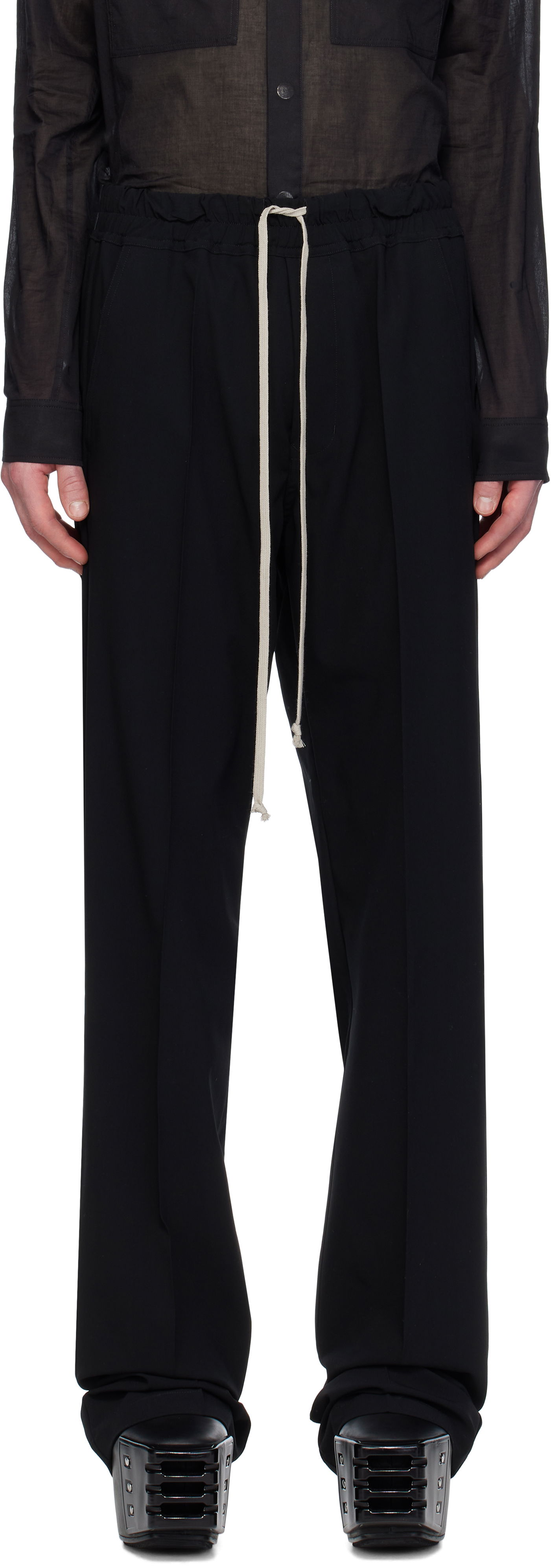 Hlače Rick Owens Rick Owens Hollywood Dietrich Drawstring Trousers Črna | RU01E5378 WLP, 0