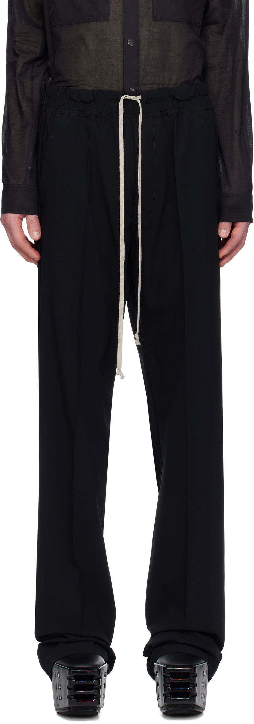 Hlače Rick Owens Rick Owens Hollywood Dietrich Drawstring Trousers Črna | RU01E5378 WLP