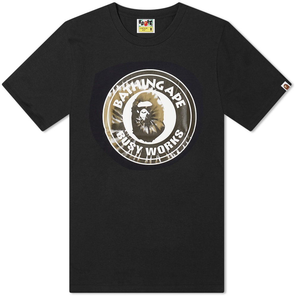 Majica BAPE A Bathing Ape Tie Dye Busy Works Tee Črna | 001TEI801024M-BLK, 0