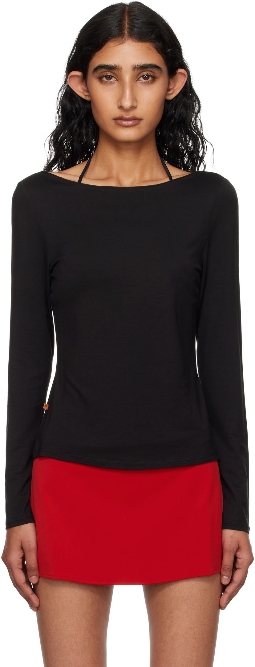 Majica Miaou Miaou Amelia Long Sleeve T-Shirt Črna | 7183LJBBLK