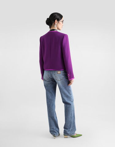 Jakna Dolce & Gabbana Short Single-breasted Wool Jacket Lila | F27DETFU2TZF0373, 2