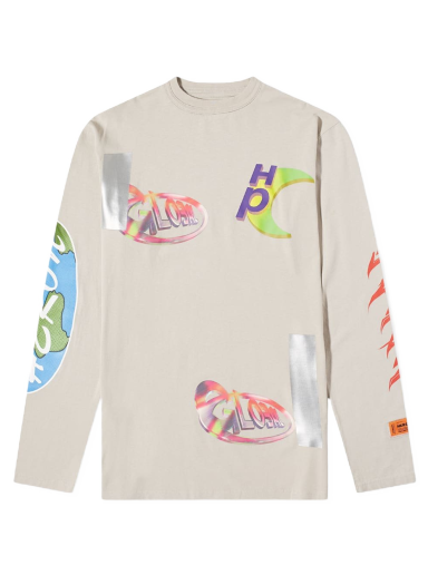 Majica HERON PRESTON Global Collage Oversized Tee Bež | HMAB022S22JER0010945