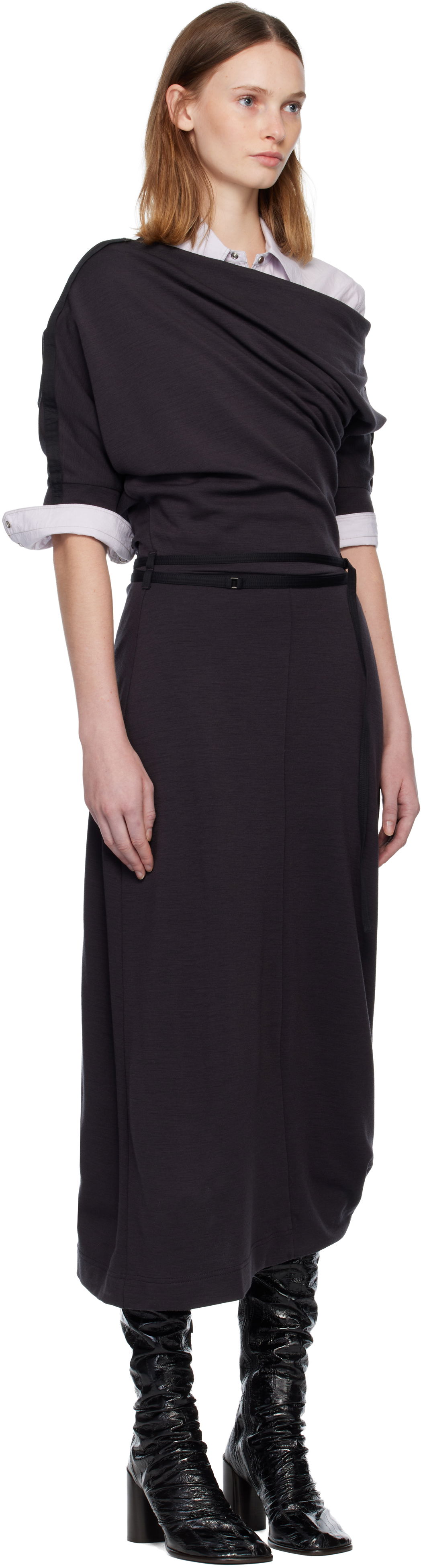 Obleke LEMAIRE Twisted Hem Midi Dress Črna | DR1126 LJ1041, 1