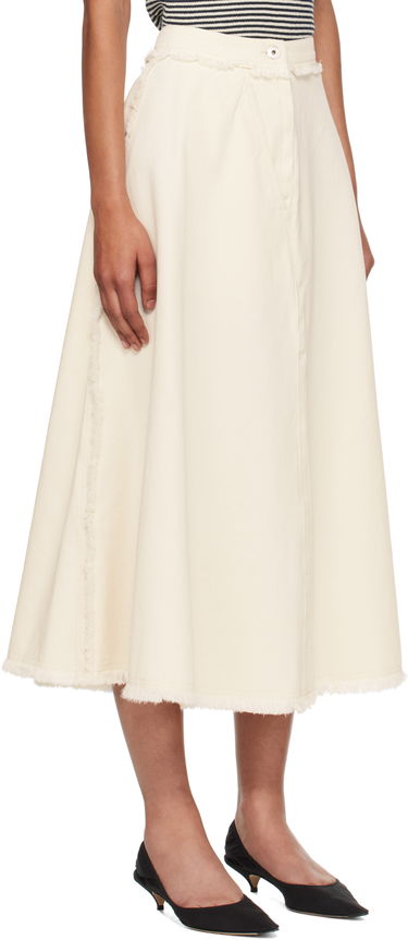Krila Max Mara Alvaro Frayed-Edge Midi Skirt Bež | 2525106051600, 1