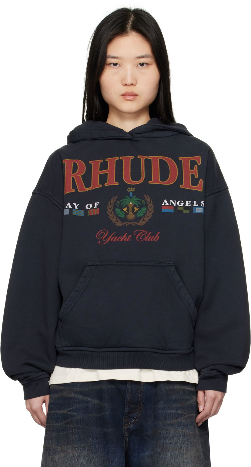 Pulover Rhude Rhude 'Bay Of Angels Yacht Club' Hoodie Mornarica | RHPS25HO01012
