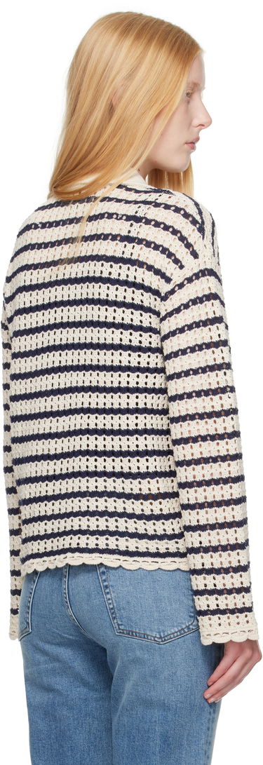 Pleteni pulover rag & bone rag & bone Khloe Striped Open-Knit Cardigan Bež | WAS25P060BR60, 2