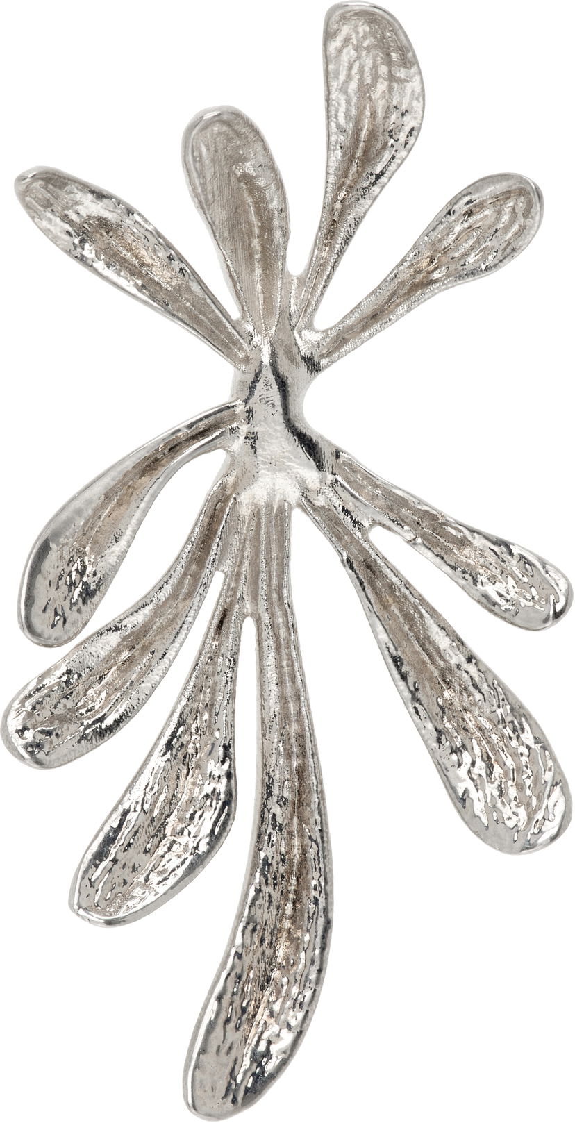 Uhani Dries Van Noten Dries Van Noten Textured Floral Single Earring Kovinski | 252-028202-083