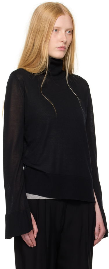 Pleteni pulover TOTEME TOTEME Slit Sleeve Turtleneck Bela | 253-WRT0535-YA0079, 4