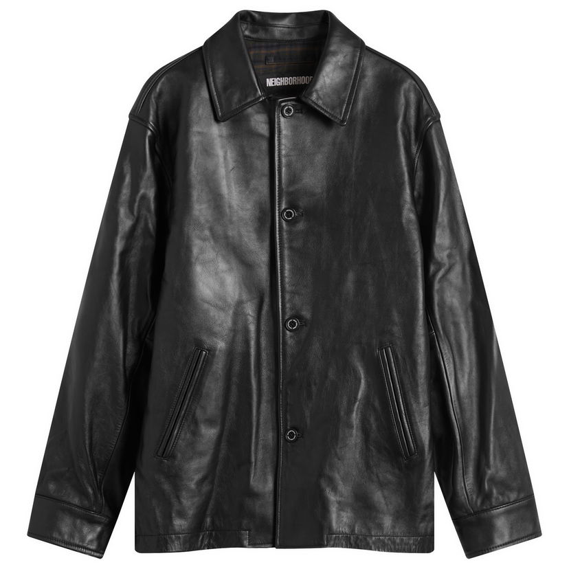 Plašči Neighborhood Leather Car Coat Črna | 252SZNH-JKM06-BLK