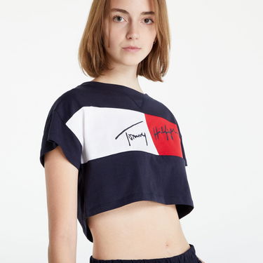 Krop-top Tommy Hilfiger Cropped T-shirt Mornarica | UW0UW03467-DW5, 4