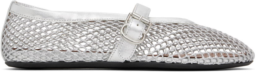 Oblačila Alaïa ALAÏA Fishnet Ballerina Flats Kovinski | AA3A029TK028