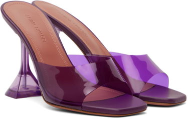 Nega čevljev Amina Muaddi Amina Muaddi Lupita Glass Slipper Heeled Sandals Lila | LUPITA GLASS SLIPPER CL PLEXI PV, 3