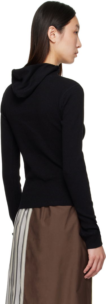 Pulover Baserange Baserange Hanifa Ribbed Hoodie Črna | TTHH-RCR-AU25, 2