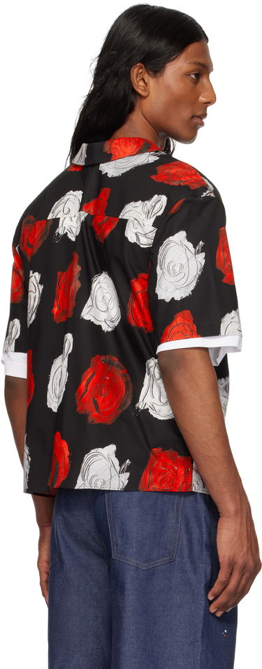 Srajce Marni Marni Mercury Print Poplin Bowling Shirt Črna | CUMU0349A0 UTC499, 2
