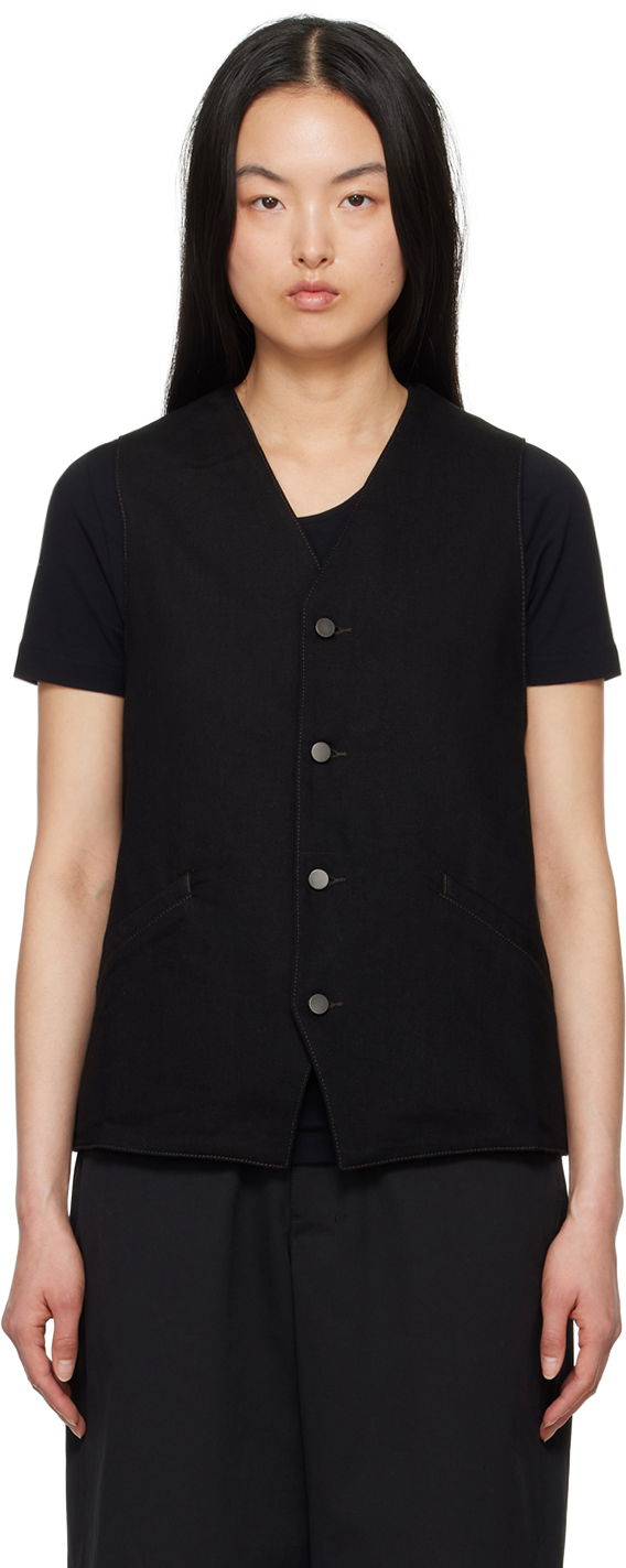 Telovnik LEMAIRE Lemaire Button Denim Vest Črna | OW1071 LD1004