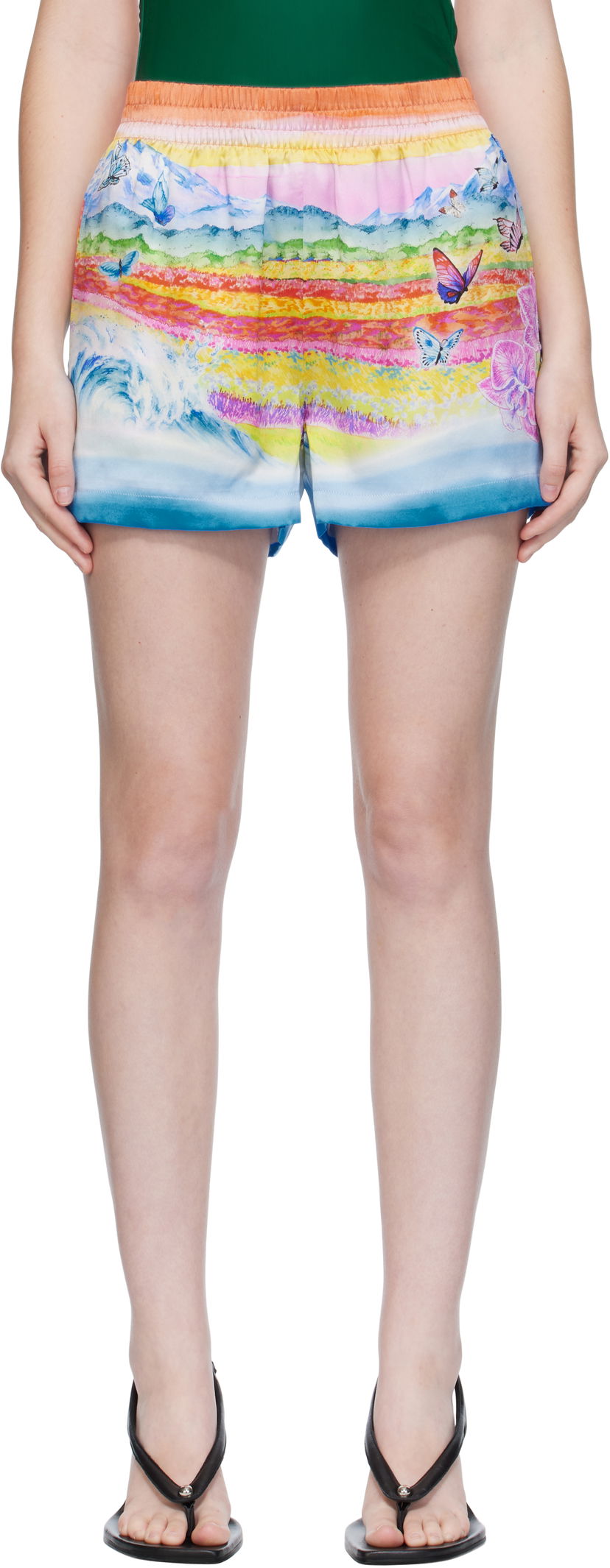 Kratke hlače Casablanca Casablanca Silk Printed Shorts Večbarvna | WPF25-TR-104-02